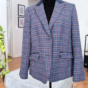Talbots Multicolor Plaid Blazer